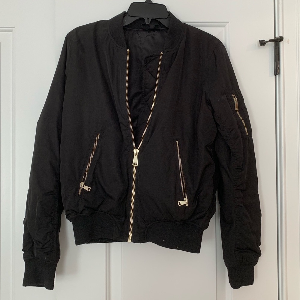 Topshop Black Bomber Jacket